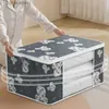 Outra organização de armazenamento doméstico 1-10PCS Quilt Roupas Saco de armazenamento Não tecido Impressão Engrossado Saco de embalagem Dustproof Zipper Roupas Quilt Storage Bag Y240329