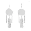 Dangle Earrings Tassel Women Drop Gypsy Glossy Metal Bohemian Ethnic Carved Jhumka Charms Party Turkish Female