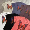 Men's T Shirts 24ss AWGE High Quality T-shirt Needles Butterfly Print Tee Mens Womens Summer Short Sleeve Tags