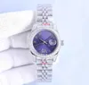 Montre Women039s cadran rond violet 36mm diamant marque du temps calendrier grossissant étanche résistant aux rayures cristal bleu pliant 1217012