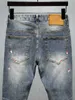 Jeans skinny da uomo vintage stile coreano cargo con fori strappati e schizzi di vernice Cowboy Hip Hop Streetwear Pantaloni in denim Uomo 93Sf #
