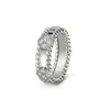 anello di design di lusso braccialetto di fascino di gioielli da donna braccialetto di erba a quattro foglie elegante moda in acciaio titanio uomo oro rosa 18 carati243d