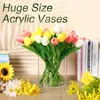 Vases 6 pièces Vase de fleur acrylique décoratif cylindre résistant à la rupture pour centres de table floral