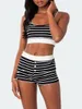 Accueil Vêtements CHQCDarlys Femmes S 2 Pièces Tenues D'été Décontractées Moulante Sans Manches Slim Fit Cami Crop Débardeurs Et Shorts Ensemble Loungewear