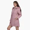 Santelon Frauen Winter LG Parkas mit Fell Kapuze warme ultraleichte gepolsterte Pufferjacken Casual Mäntel leichte Oberbekleidung m2oL #