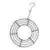 Decorative Flowers Round Wire Wreath Frame Hanger Iron Succulent Pot Hanging Planter Plant