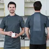 Giacca da cuoco da uomo ristorante uniforme da cameriere occidentale ristorazione cucina abbigliamento da lavoro camicia barbecue panetteria caffetteria tuta manica corta