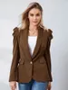 Vestes Femmes CHQCDarlys Femmes À Manches Longues Casual Blazer Ouvert Avant Un Bouton Travail Bureau Veste Printemps Automne Manteau Vêtements D'extérieur