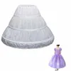 2023 Beyaz Çocuk Petticoat A-Line 3 Hoops Bir Katman Kids Crinoline Dantel Trim