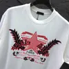 Verão Homens Mulheres Designers Camisetas Soltas Oversize Tees Vestuário Moda Tops Mans Casual Peito Carta Camisa Luxo Rua Shorts Manga Roupas Mens CamisetasA25