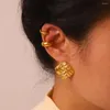 Brincos Ins Tendência 18K Banhado A Ouro Aço Inoxidável Shell Quadrado Geométrico Declaração Studs Chunky Bold Jóias Bijoux