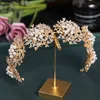 Retro Luxury Bridal Hairband Baroque Pearl Crystals Cristand Band Femme Tiaras and Crowns Prom Girl Wedding Hairheadd aciés N83F #