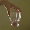 Wine Glasses Simple Creative Petal Household Glass Spherical Base Design Solid Color Tea Cup European Commercial Coffee Breakfast Milk