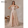 sexy High Split Sweetheart Appliques Spaghetti Straps A-Line Wedding Dr 2023 Netting Birdal Gown Lace Sweep Butt vestidos 67R1#