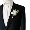 Purple Groom Boutnire Wedding Corsage Pins broszka frs sztuczne róże drużb