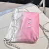 19/35 cm Dannerz Designer Gradient Pink Garbage Bag White Monety Charm Letter