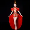 drumming Clothing New Chinese Style Natial Dance Costume Female Chegsam Fan Water Drum G4qZ#