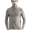 Мужские вязаные свитера Cmere Свитер 100% мериносовая шерсть Водолазка Lg-Sleeve Толстый пуловер Зима Осень Мужские джемперы Одежда X6JV #