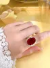 Cluster Rings Pigeon Egg Red Treasure 925 High Carbon Diamond Ring Suitable For European And American Banquets