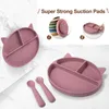 Tasses Vaisselle Ustensiles 1 PC Bébé Souple En Silicone Ventouse Bol Assiette Tasse Bavoirs Cuillère Fourchette Ensembles Vaisselle Antidérapante Plats D'alimentation Pour Enfants Sans BPA 240329