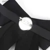 Bow Ties Fashion Black Bows Tie Clip Ribbon Red Diamond Bowtie White Rhinestone Dress Shirts Collar Bow Tie Gift For Women Accessories Y240329