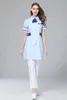 Femmes Frt Butt Ong cou papillon beauté Sal soins infirmiers uniforme pharmacie clinique à manches courtes travail haut porter b7OH #
