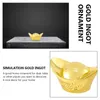 Decoratieve beeldjes 3 stuks Simulatie Goudstaaf Kantoor Decor Podium Performace Levert Desktop Metalen Ornament Plastic Kind