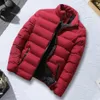 men Jacket Two Side Zipper Pockets Coat Winter Men's Padded Coat Thick Windproof Warm Jacket with Stand Collar Zipper Closure 600K#