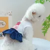 Cão vestuário filhote de cachorro vestido outono primavera moda saia dos desenhos animados pet desinger roupas pequeno bonito colete gato arnês poodle yorkshire maltese