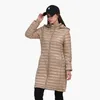 Santelon Women LG Warm Ultralight Portable Puffer Jacket Coat Kvinnlig vinter utomhus lättviktsparka med justerbar huva C5v0#