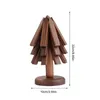 Table Mats Set Modern Foldable Tree Art Adiabatic Wooden Coasters Black Walnut Wood Mat Beech Household Tableware Decoration