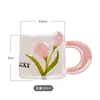 Mugs 380ml Tulip Mug Creative Ceramic Cup Hand Gift Lovely Couple Coffee Water Teacher's Day Birthday