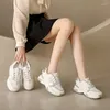Buty swobodne siatka oddychająca damska tata 2024 jesień koreańska wersja grube podeszwy wzrost wysokość żeńska zapatos para mujeres