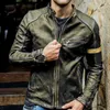 Herren Leder Kunstleder 2022 Herbst Motorrad Lederjacke Herren Street Fashion Bomberjacken Casual Stehkragen Mantel Herren Retro Pu Biker Outwear 5Xl 240330