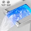 Bathroom Sink Faucets Bettering Chrome Faucet LED Waterfall Brass Tap Water Mixer Stream Deck Smart FaucetLedeme Sensor