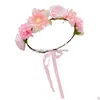 Haaraccessoires Bruid Bloem Kroon Haarband Touw Bruiloft Bloemen Hoofdband Slinger Meisje Krans Elastisch Feest Cosplay Hoofddeksel Drop Dh7Fp