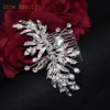 a83 Fi Wedding Hair Accories Alloy Leaves Bridal Hair Clips for Women Headpieces Handmade Rhineste Bride Headdr U0AN#