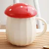 Mugs Creative Ceramic Mushroom Cup With Lid Cute Coffee Home Milk Breakfast Juice Mug Drinkware Gifts 250ml