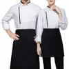 Chef Uniforme à manches courtes unisexe col montant respirant résistant aux taches cuisinier cuisine boulangerie cantine restaurant bar serveur haut W8ep #