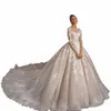 Luxus Hochzeit Dr für Frau 2024 Spitze Applikationen Lg Sleeve Brautkleid A-Line Back Butt Design Beliebte Vestidos de Novias 423i #