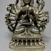 Dekorativa figurer gamla kinesiska tibet silver handgjorda nepal tusenhänder guanyin bodhisattva staty