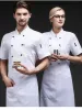 Pizza Chef Uniform Restaurant Hotel Kitchen Kockkläder Kort ärm Kock Arbetskläder Män kvinnor Waiter Bakery Jacket Shirt X3FK#