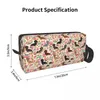 Sacs de rangement Teckel Floral Dog Sac cosmétique Mode Grande capacité Saucisse Wiener Badger Doxie Maquillage Case Beauté Toilette