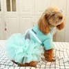 Abbigliamento per cani Teddy Princess Dress Simpatico Bichon Pomerania Piccolo cucciolo di gatto Autunno Inverno Tutu di pizzo Compleanno Abiti da festa di nozze Bowknot