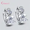 Hoopörhängen 925 Sterling Silver Jewelry for Women Angel Shape CZ Crystal Earring Romantic Engagement Presentleverans