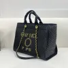 Bolso de mujer Mini bolso de compras con perlas YNPN Bolso de gran capacidad Bolso de lujo clásico Bolso de noche Bolso de playa de diseñador de marca Monedero bordado de lona