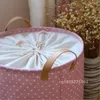 Laundry Bags Collapsible Basket With Polka Dots: Spacious Storage Bag For Toys Dirty Clothes And More