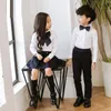 Barn Cott Japanese Korean School Uniforms Girls Boys White Shirts Navy Blue Kirt Pants Kindergarten Kläder Set Outfit F0ie#