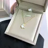 Designer merk van vlinder ketting 925 Sterling verzilverde 18k gouden mini kleine witte fritillaria hangende kraagketen