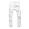Мужские джинсы PLEINXPLEIN, оригинальный дизайн, белые эластичные мужские узкие джинсовые брюки с черепами, брюки для мужчин 378